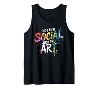 No es antisocial solo profesor de arte profesional introvertidos & Creativos Camiseta sin Mangas