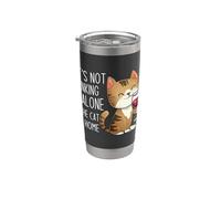 No es beber solo si el gato está en casa Funny Cats & Wine Vaso térmico de acero inoxidable de doble pared