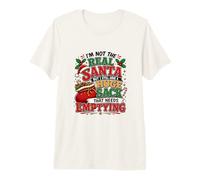 No es el Verdadero Doble Significado navideño Divertido y descarado de Papá Noel Camiseta Premium
