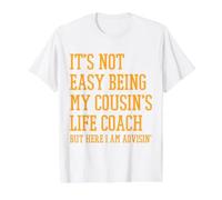 No es fácil ser el Entrenador de Vida de mi Primo Camiseta gráfica económica, Hombre, Blanco, S