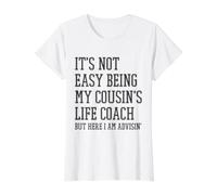 No es fácil ser el Entrenador de Vida de mi Primo Camiseta gráfica económica, Mujer, Blanco, S