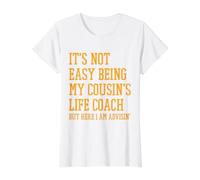 No es fácil ser el Entrenador de Vida de mi Primo Camiseta gráfica económica, Mujer, Blanco, XS