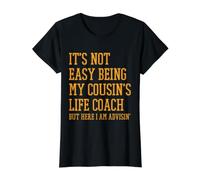 No es fácil ser el Entrenador de Vida de mi Primo Camiseta gráfica económica, Mujer, Negro, S