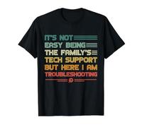 No es fácil ser el Soporte técnico de la Familia Camiseta gráfica económica, Hombre, Negro, S