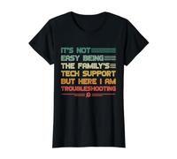 No es fácil ser el Soporte técnico de la Familia Camiseta gráfica económica, Mujer, Negro, XL