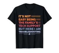 No es fácil ser el Soporte técnico de la Familia - Retro Camiseta gráfica económica, Hombre, Negro, L