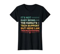 No es fácil ser el Soporte técnico de la Familia - Retro Camiseta gráfica económica, Mujer, Negro, XS