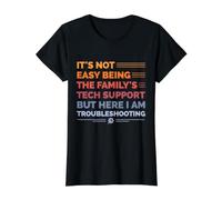 No es fácil ser el Soporte técnico de la Familia - Retro Camiseta gráfica económica, Mujer, Negro, XS