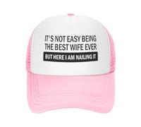No Es Fácil Ser La Mejor Esposa del Mundo, Pero Aquí Estoy, ¡Lográndolo! Unisex Snapback Cap Clásico Sombrero Resistente Gorra Trucker para Deporte Running Aire Libre