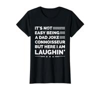 No es fácil ser un Padre conocedor de bromas Camiseta gráfica económica, Mujer, Negro, L