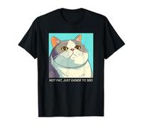 No es Gordo, Solo es más fácil de Ver (declaración Divertida y gráfico de Gatos) Camiseta