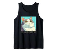 No es Gordo, Solo es más fácil de Ver (declaración Divertida y gráfico de Gatos) Camiseta sin Mangas