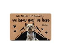 No Es Necesario Llamar. Sabemos Que Estás Aquí. Nombre Personalizado para Perros Yorkshire Terriers. Felpudo Entrada Impermeable Alfombras Material Resistente Tapete Entrada para Dormitorio Inter