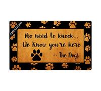 No Es Necesario Llamar. Sabemos Que Estás Aquí. Tema De Perro. Top Colorido. Felpudo Entrada Impermeable Felpudos Material Resistente Alfombra Atrapapolvo para Accesorios para El Hogar Puerta Hog