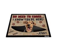 No Es Necesario Llamar, Sé Que Estás Aquí - Perro Welsh Terrier con Pata De Perro Felpudo De Bienvenida Duradero Tapete para Puerta Suave Felpudo De Entrada para Pasillo Trasera Delantera 40X60 Cm