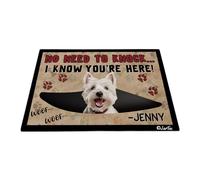 No Es Necesario Llamar, Sé Que Estás Aquí - Perro West Highland White Terrier con Pata De Perro Alfombra De Baño Felpudo De Entrada Suave Alfombra Puerta para Interior Jardín 40X60 Cm