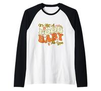 No es un bebé de Comida Este año Groovy Embarazo de Acción de Gracias Camiseta Manga Raglan