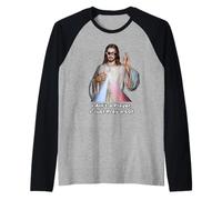 No es un Jugador, Solo Reza a Jesús Arte Cristiano Divertido Camiseta Manga Raglan