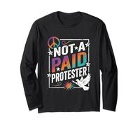 No es un manifestante pagado, Divertido diseño Pro Democracia Paz Manga Larga
