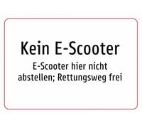 No es un patinete eléctrico - No dejar el patinete eléctrico aquí; camino de rescate libre - Señal de aluminio A4: 297 x 210 mm - Sin gráficos, solo texto