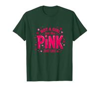 No es una Chica, al Igual Que la declaración de empoderamiento Rosa para niños Camiseta, Hombre, Verde Bosque, L