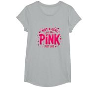 No es una Chica, al Igual Que la declaración de empoderamiento Rosa para niños Camiseta, Niñas, Gris Jaspeado, Grande