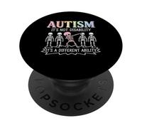 No es una discapacidad, es una Habilidad Diferente, cráneo, Autismo PopSockets PopGrip Adhesivo