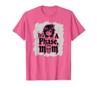 No es una Fase mamá Anciano EMO gótico rebelde Nostalgia Camiseta, Hombre, Rosa Jaspeado, S