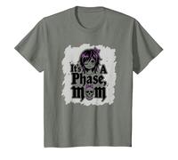 No es una Fase mamá Anciano EMO gótico rebelde Nostalgia Camiseta, Niños, Verde Militar Jaspeado, 10 años