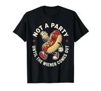 No es una Fiesta hasta Que salga el Wiener Camiseta gráfica económica, Hombre, Negro, M