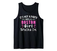 No es una fiesta hasta que una chica de Boston camina en Massachusetts Camiseta sin Mangas