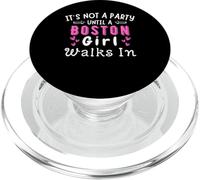 No es una fiesta hasta que una chica de Boston camina en Massachusetts PopSockets PopGrip para MagSafe