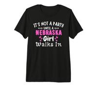 No es una Fiesta hasta Que una Chica de Nebraska Camina en el Orgullo del Medio Oeste Camiseta Premium