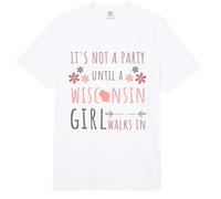 No es una Fiesta hasta Que una Chica de Wisconsin Camina en Wisconsin Comfort Colors Adult Heavyweight T-Shirt
