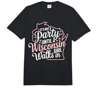 No es una Fiesta hasta Que una Chica de Wisconsin Camina en Wisconsin Comfort Colors Adult Heavyweight T-Shirt