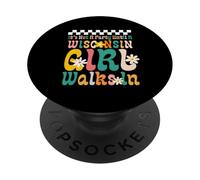 No es una Fiesta hasta Que una Chica de Wisconsin Camina en Wisconsin PopSockets PopGrip Adhesivo