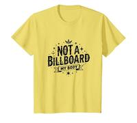 No es una Valla publicitaria Mi Cuerpo: empoderando la autoexpresión Camiseta, Niños, Limón, 12 años