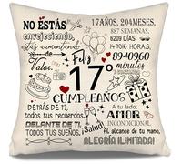 No estás envejeciendo estás aumentando de valor Funda de Cojín para Cumpleaños 17 Años Niña Niño Hija Hijo Nieta Hermana Amigas Regalo de 17 cumpleaños 10-100 Años Fundas de Cojín Cumpleaños(17-a)