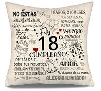 No estás envejeciendo estás aumentando de valor Funda de Cojín para Cumpleaños 18 Años Niña Niño Hija Hijo Nieta Hermana Amigas Regalo de 18 cumpleaños 10-100 Años Fundas de Cojín Cumpleaños(18-a)