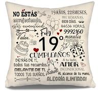 No Estás Envejeciendo Estás Aumentando de Valor - Funda de Cojín para Cumpleaños 19 Años - Regalo para Hija, Hijo, Nieta, Hermana, Amigas 10-100 Años (19-a)
