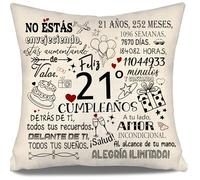 No Estás Envejeciendo Estás Aumentando de Valor - Funda de Cojín para Cumpleaños 21 Años - Regalo para Hija, Hijo, Hermana, Amigas, Prima, Novia - 10-100 Años (21-a)