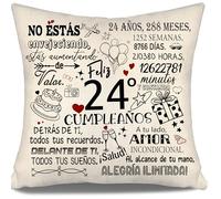 No Estás Envejeciendo Estás Aumentando de Valor Funda de Cojín para Cumpleaños 24 Años - Regalo para Hija, Hijo, Hermana, Amigas, Prima, Novia 10-100 Años(24-a)