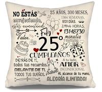 No Estás Envejeciendo Estás Aumentando de Valor - Funda de Cojín para Cumpleaños 25 Años Hija Hijo Hermana Amigas Prima Novia - Regalo 10-100 Años (25-a)