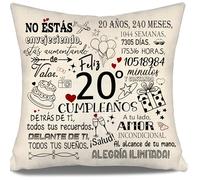 No Estás Envejeciendo, Estás Aumentando de Valor: Funda de Cojín para Cumpleaños - Regalo 10-100 Años para Hija, Hijo, Nieta, Hermana y Amigas (20-a)