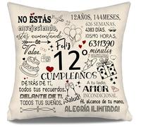 No Estás Envejeciendo Estás Aumentando de Valor - Fundas de Cojín para Cumpleaños 12 Años Niña Niño Hija Hijo Nieta Hermana Sobrina - Regalo 10-100 Años (12-a)