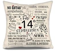 No Estás Envejeciendo Estás Aumentando de Valor - Fundas de Cojín para Cumpleaños 14 Años Niña Niño Hija Hijo Nieta Hermana Sobrina - Regalo 10-100 Años (14-a)