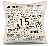 No Estás Envejeciendo Estás Aumentando de Valor - Fundas de Cojín para Cumpleaños 15 Años Niña Niño Hija Hijo Nieta Hermana Sobrina - Regalo 10-100 Años (15-a)