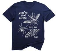 No Estás Solo Hay Insectos Entomología Humor Insecto Gráfico T-Shirt (M, Azul Marino)