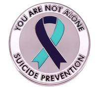 No estás solo para suicidio Prevención de esmalte Broche suicidio Conciencia de prevención de suicidio Cabe de esmal