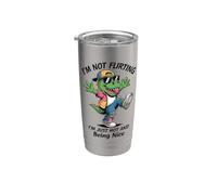 No estoy coqueteando, solo soy caliente y me gusta hablar divertido dinosaurio Vaso térmico de acero inoxidable de doble pared